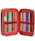 SPIDERMAN PENCIL CASE WITH 3 ZIPPERS AND STUDENT SUPPLIES