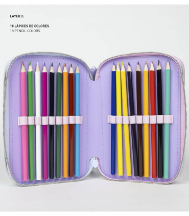 TOOLKIT WITH 3 ZIPPERS AND STUDENT SUPPLIES STITCH Cerda