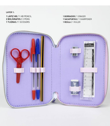 TOOLKIT WITH 3 ZIPPERS AND STUDENT SUPPLIES STITCH Cerda