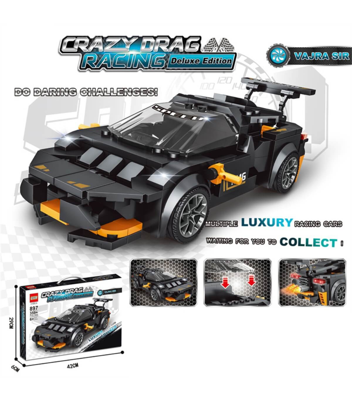 SPORT CAR CONSTRUCTOR BLACK 359 PARTS Armtoys
