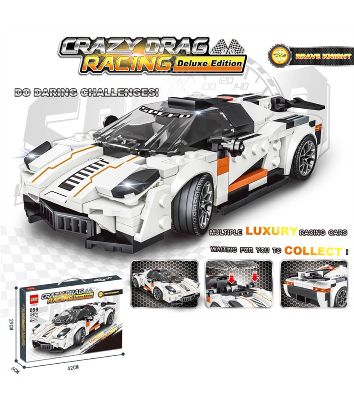 SPORT CAR CONSTRUCTOR WHITE 347 PARTS Armtoys
