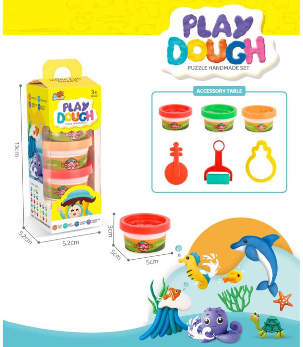 PLASTICINE 3 PCS. WITH MOULDS IN A BOX Armtoys