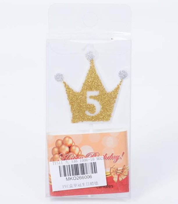 PARTY CANDLES CROWN WITH NUMBER 0-9