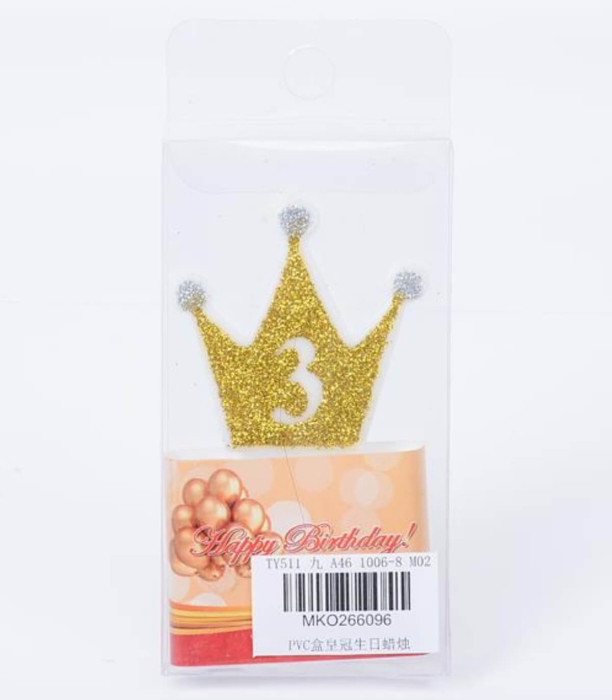 PARTY CANDLES CROWN WITH NUMBER 0-9
