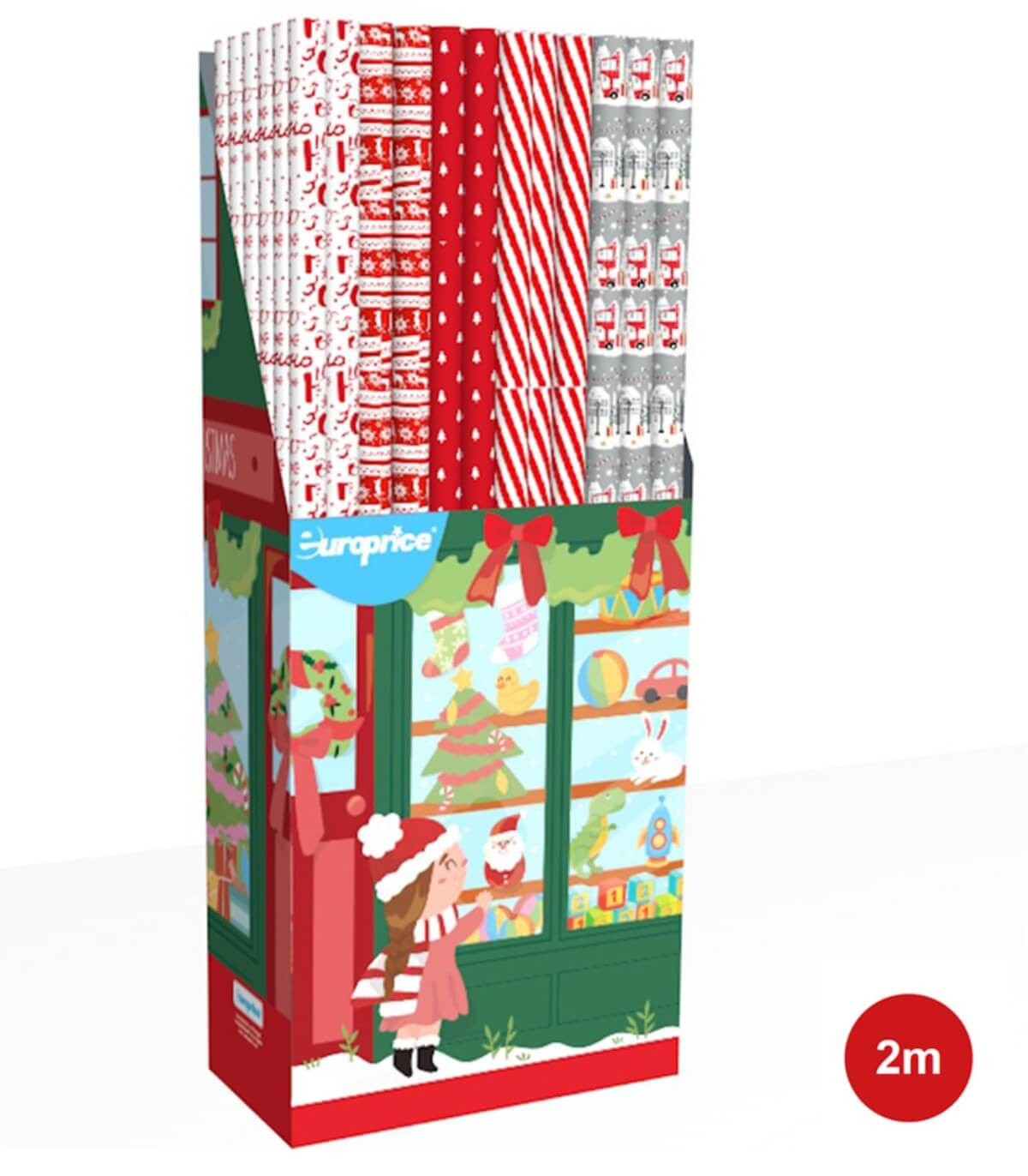 CHRISTMAS WRAPPING PAPER XMAS SHOP 70 X 200 Europrice