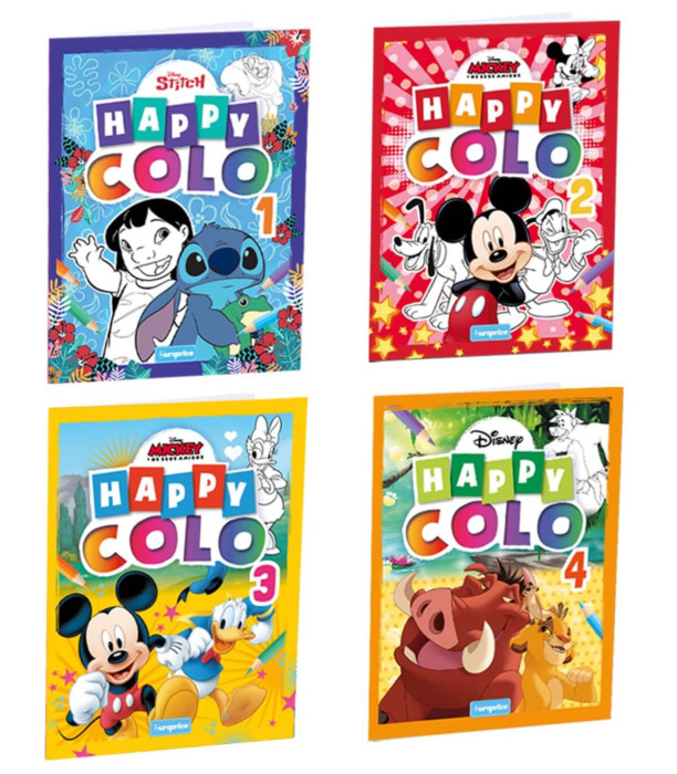 COLORING BOOK 32 PAGES. HAPPY COLO 4 TYPES Europrice