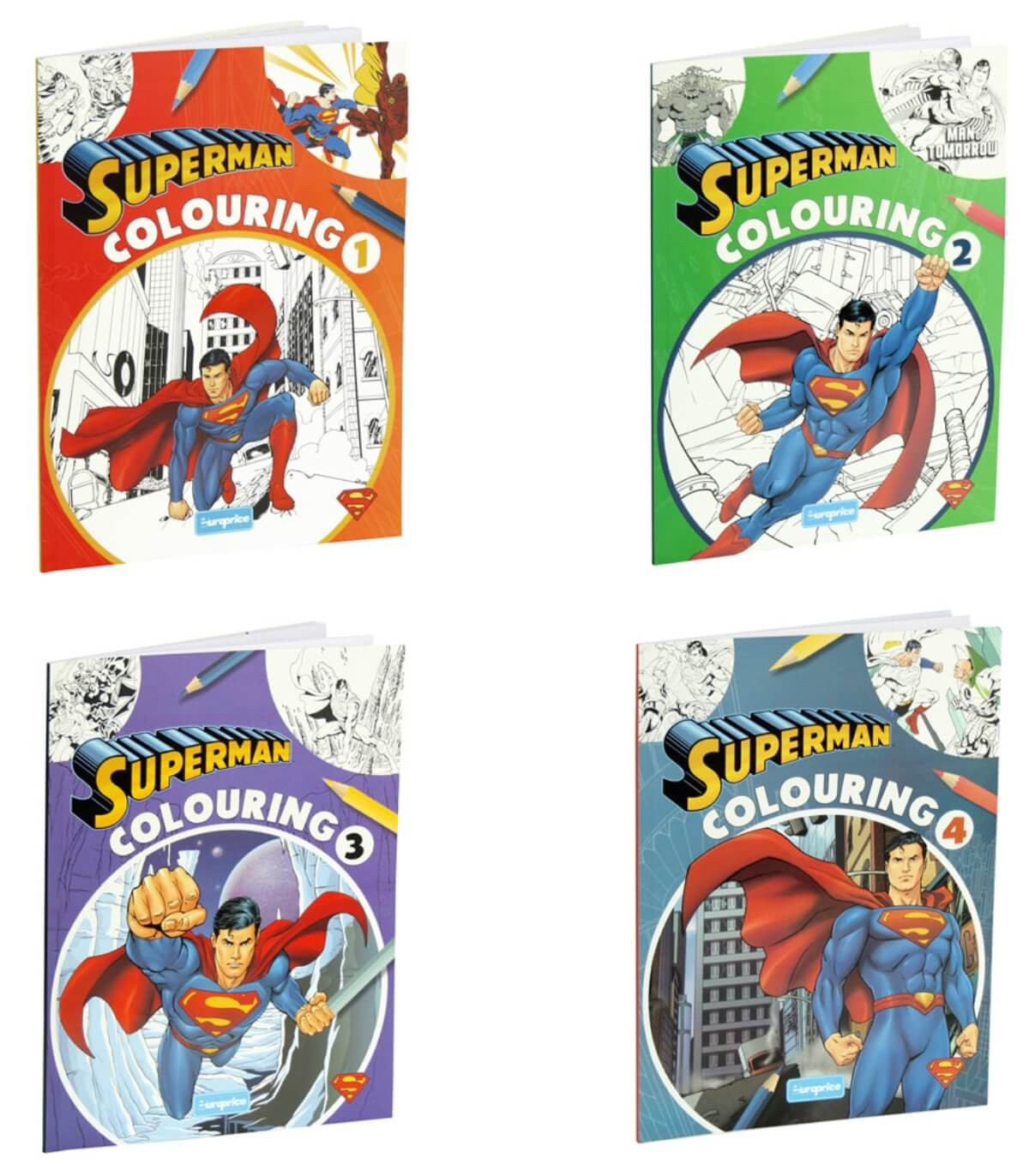 COLORING BOOK 32 PAGES SUPERMAN 4 TYPES Europrice