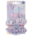 FIBERS AND HAIR ELASTICS 8 PIECES ON CARD STITCH