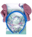 HAIRBAND WITH EARS, BRACELET AND NECKLACE STITCH BLUE