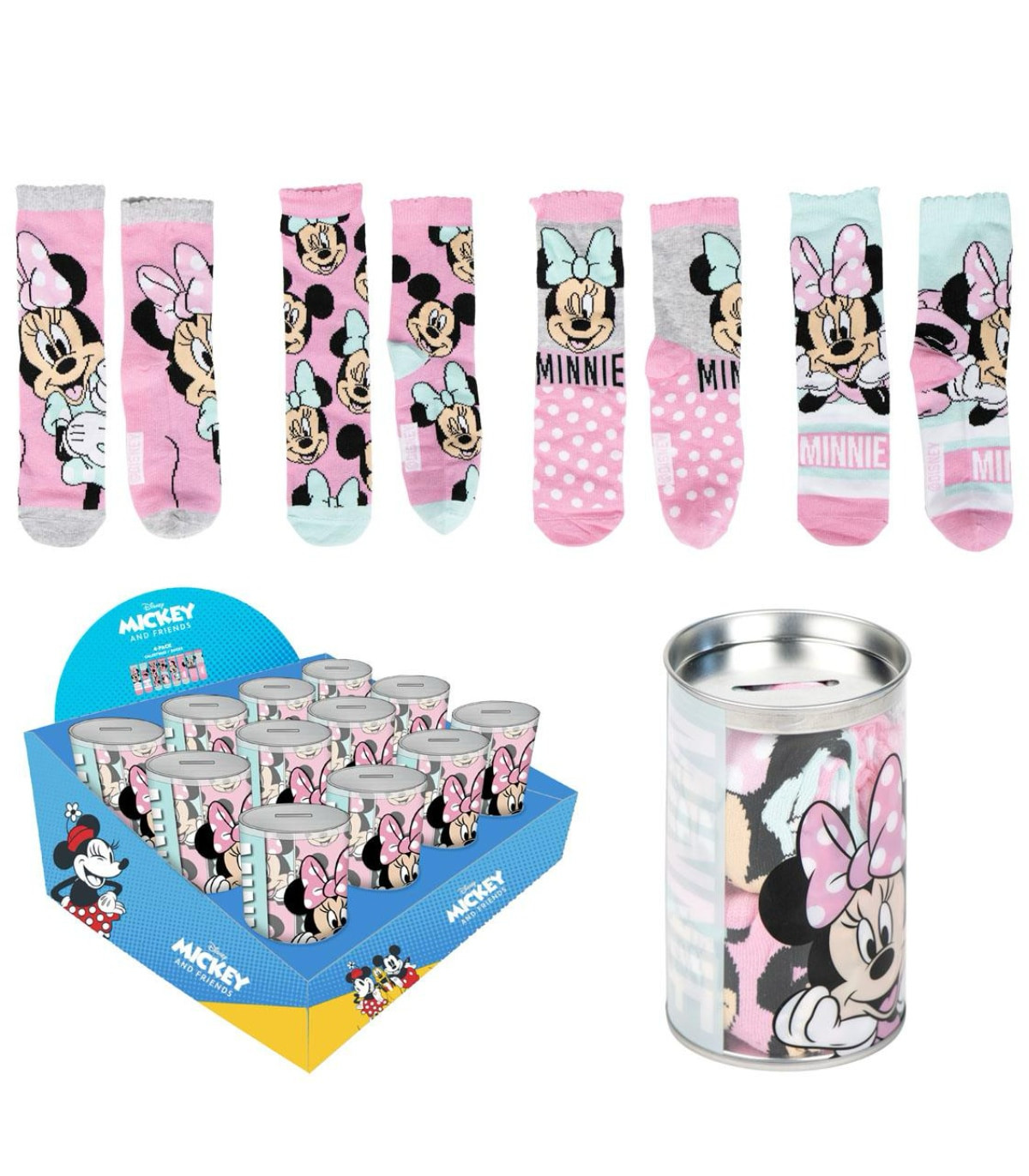 CHILDREN'S SOCKS 4 PAIRS IN A JAR 23-34 MINNIE Cerda