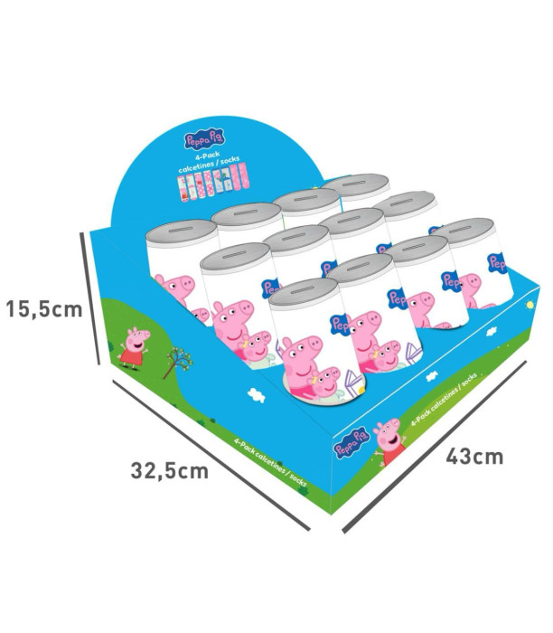CHILDREN'S SOCKS 4 PAIRS IN A JAR 23-30 PEPPA PIG Cerda